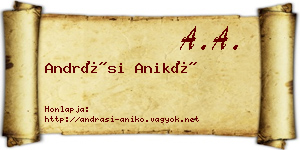 Andrási Anikó névjegykártya